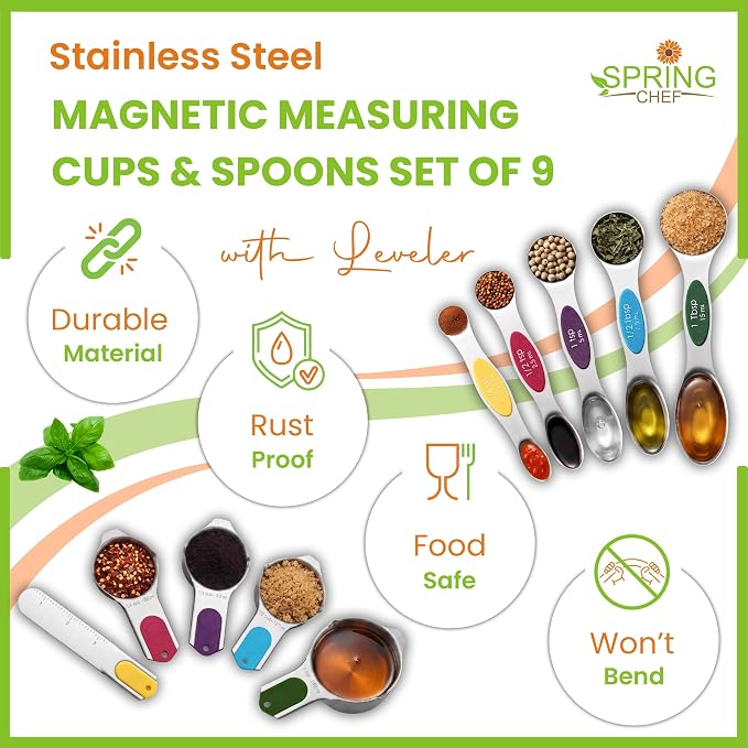 Spring Chef Magnetic Measuring Cups & Spoons Set of 9 - Image 2