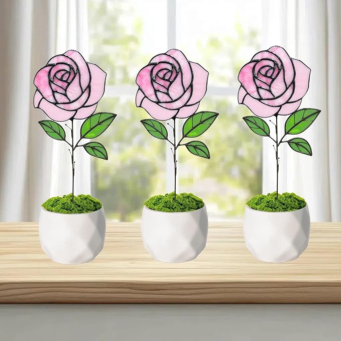 Glass Flowers, Stained Glass Rose - Image 6