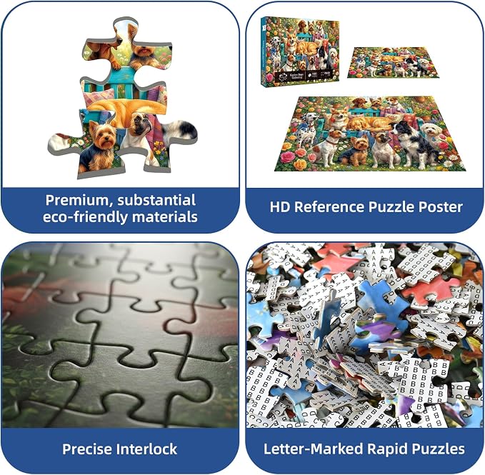 Garden Dogs Gathering Puzzles for Adults 1000 Pieces, Impossible Challenging - Image 7