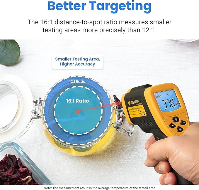 Etekcity Infrared Thermometer Laser Temperature Gun, -58℉~1382℉, D:S 16:1 | - Image 5