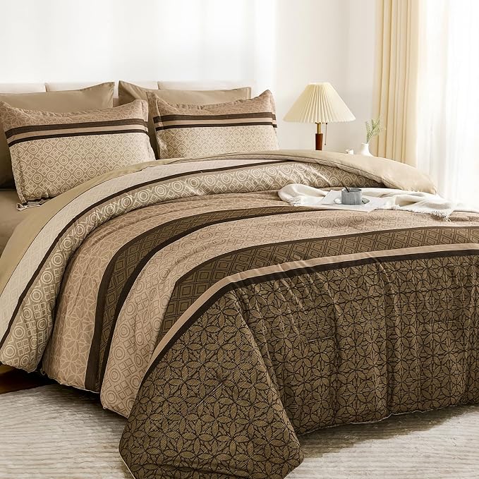 WONGS BEDDING Comforter Set Full Size, Minimalist Geometric Soft Lightweight - Image 3