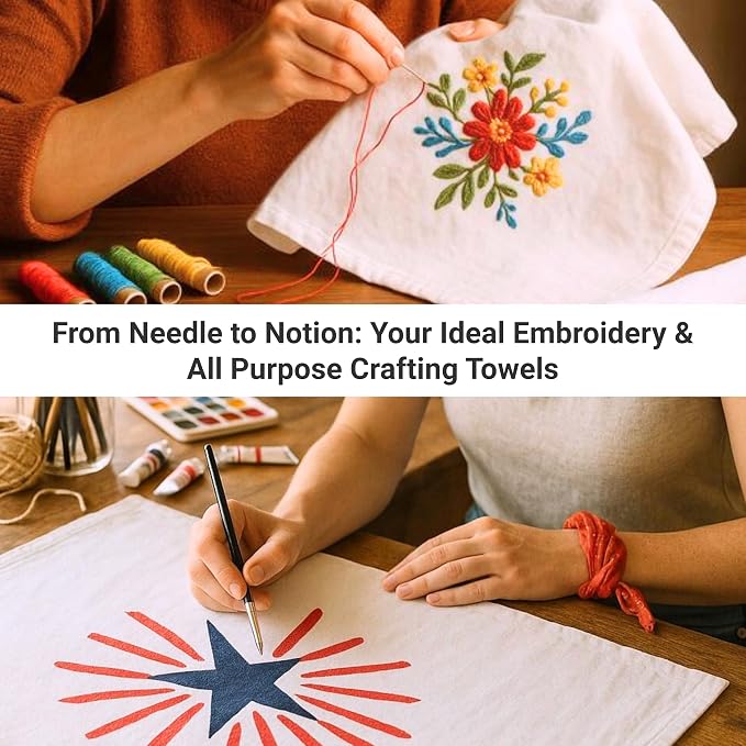 Flour Sack Towels | Tea Towel for Crafts| Cotton Blank Towel for Embroidery| - Image 4
