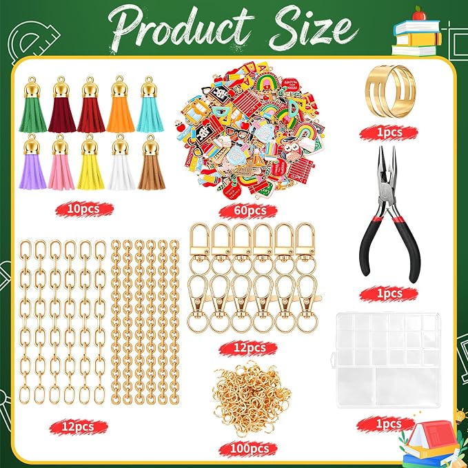 RUEGGVAT Back to School DIY Keychain Making Kit - Image 4