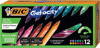 BIC Gel-Ocity Quick Dry Gel Pens, Medium Point Retractable Gel Pen, 12-Count- by BIC