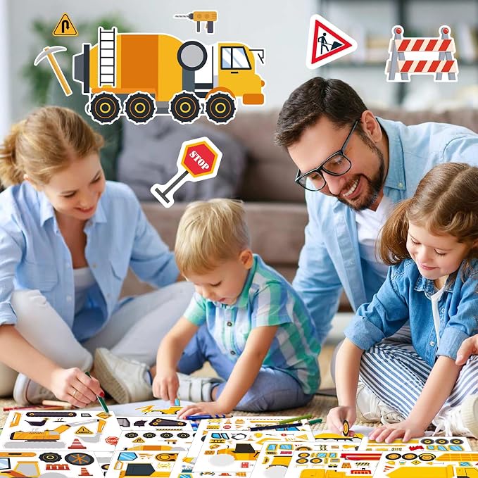42 Sheets Create Construction Vehicles of Dreams Stickers, Make Your Own Sticker - Image 4