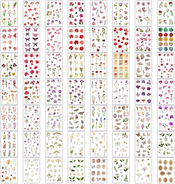Arme Flower Stickers for Scrapbooking, Floral Sticker, Pressed Flower Sticker - Image 3