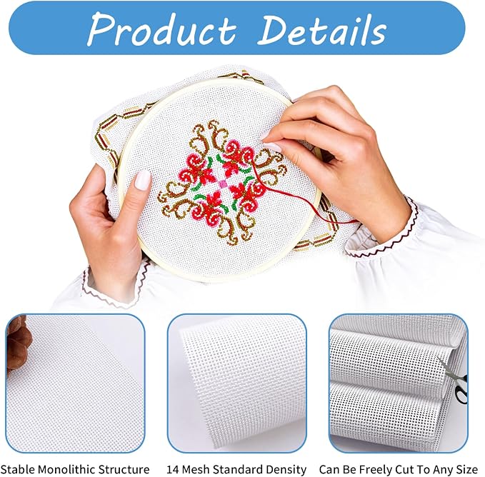 14 Mesh Needlepoint Canvas, Cross Stitch, Knit Crochet DIY Craft Projects - Image 3