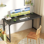Huuger Computer Desk, 55 Inch Home Office Desk, Gaming Writing Work from Home - Image 2