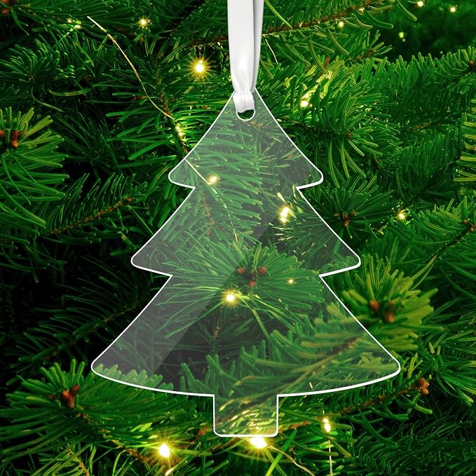 12 Pack Blank Christmas Tree Ornaments Christmas Hanging Ornaments Clear - Image 4
