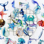50PCS Marine Animal Stickers PET Transparent Stickers Starfish, Sea Turtles by Unknown