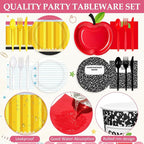 450 Pcs Preschool Kindergarten Back to School Tableware Set Decorations Apple - Image 3