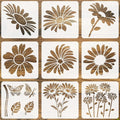 9pcs Large Flower Stencils for Painting on Wall Dasiy Flower Stencils for by beinkmake
