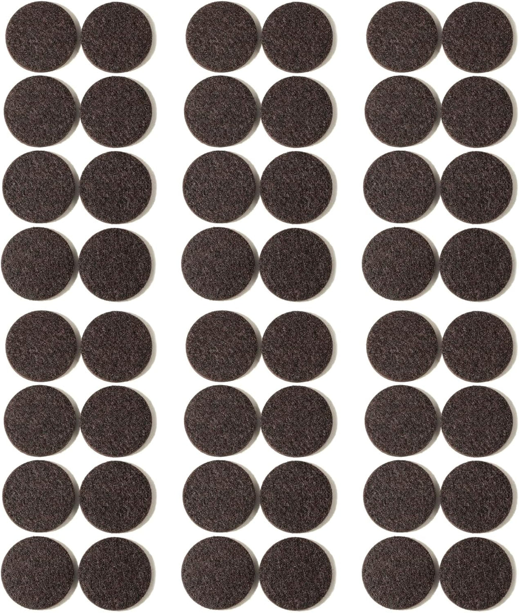 Furnigear Felt Furniture Pads for Hardwood Floors - Self Adhesive Chair Felt Pad, Floor Protector for Furniture Feet, Furniture Slider Moving Furniture Smoothly, Anti Scratch 48 Pcs 1-1/2" Round Brown