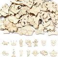 200 Pcs Unfinished Wooden Cutouts Carnival Blank Wood Slices Circus Wooden by URURLIFEHALL
