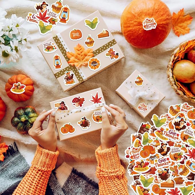 300Pcs Thanksgiving Foam Stickers, Cute Self-Adhesive Autumn Stickers Foam - Image 2