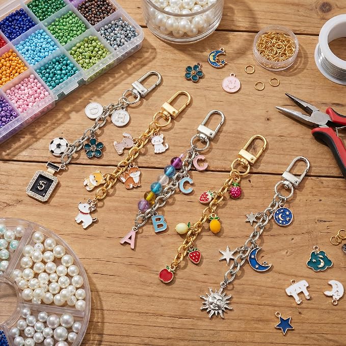 Hzopcw 20pcs Keychain Making Kit, Key Ring Swivel Snap Hook Chains, Alloy - Image 6