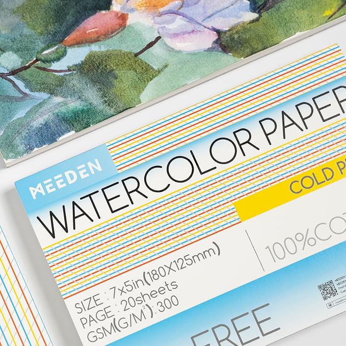MEEDEN Watercolor Paper Block, 100% Cotton Watercolor Paper Pad of 20 Sheets - Image 6