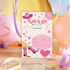 Cowgirl Birthday Invitations, 25 Double-Sided Invitation Cards - Image 6