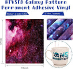 Night Galaxy Starry Permanent Adhesive Vinyl 12 Sheets 12'' x 10'' | Celestial - Image 2