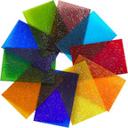 Lanyani 10 Sheets Bright Variety Transparent Textured Stained Glass Sheets Pack - Image 8