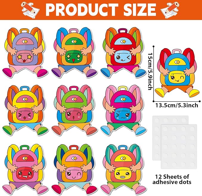 gisgfim 80Pcs Backpack Cutouts Back to School Decorations Bulletin Board - Image 2