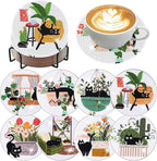 8 PCS Diamond Art Coasters Kits Black Cat Diamond Painting Coaster | Diamond by Benjenes
