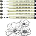 Micro Fineliner Pens 6 Size/Set, Ultra Fine Fineliner Pen, Brush Marker Pen by XWT