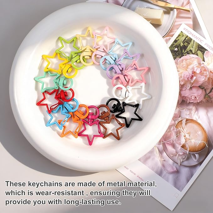 24 PCS Star Swivel Keychain Clasps, Metal Swivel Lobster Clasp | Heavy Duty - Image 4