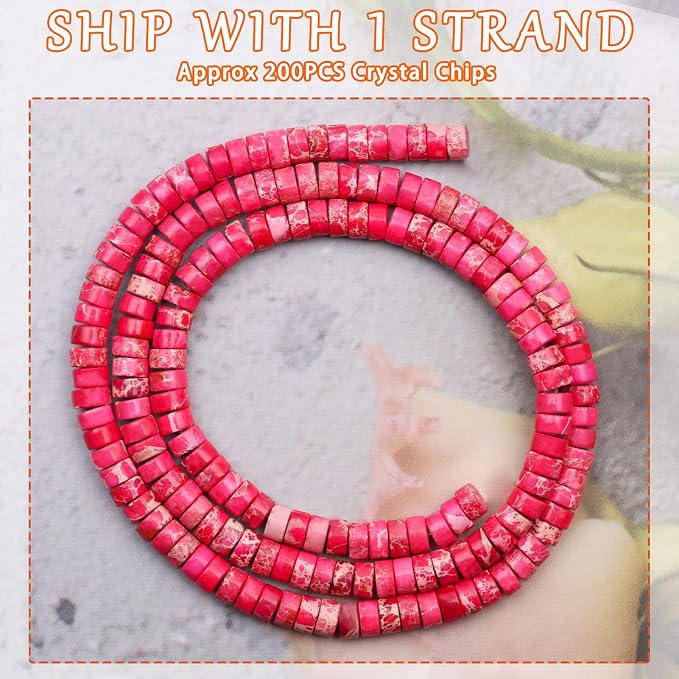 Natural Stone Heishi Beads for Necklace Making, 4 mm x 2 mm Small Flat Round - Image 2