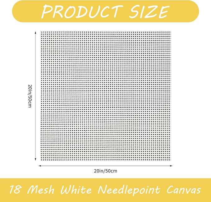 18 Mesh Needlepoint Canvas, Cross Stitch, Knit Crochet DIY Craft Projects - Image 2