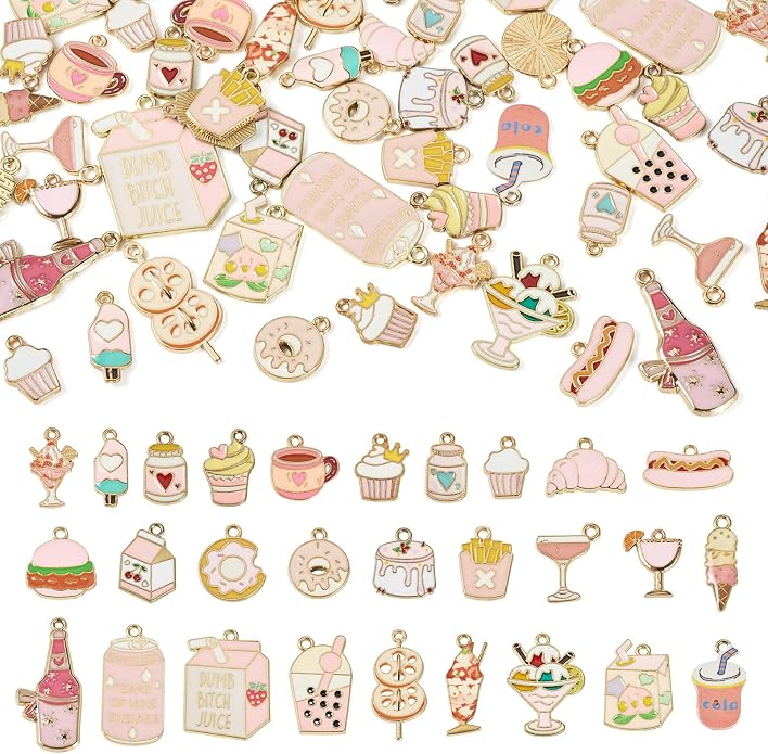 Enamel Food Charms Cute Assorted Food Pendants Sweet Dessert Charms by BoutigemJewelry