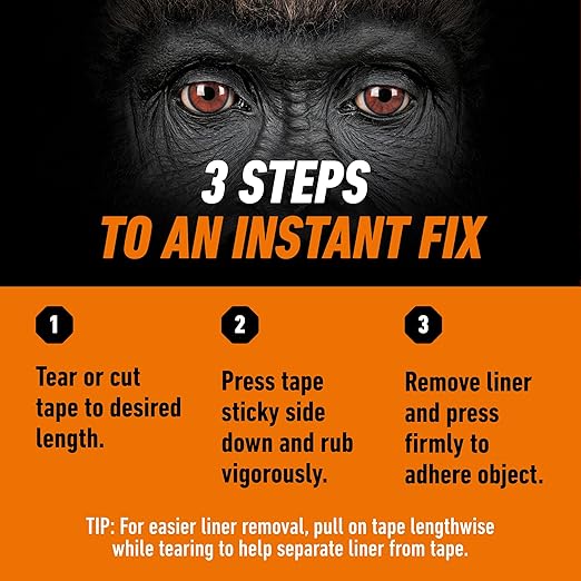 Gorilla Super Glue Tape, Double Sided, High Tack, 5/8in x 20ft - Image 2