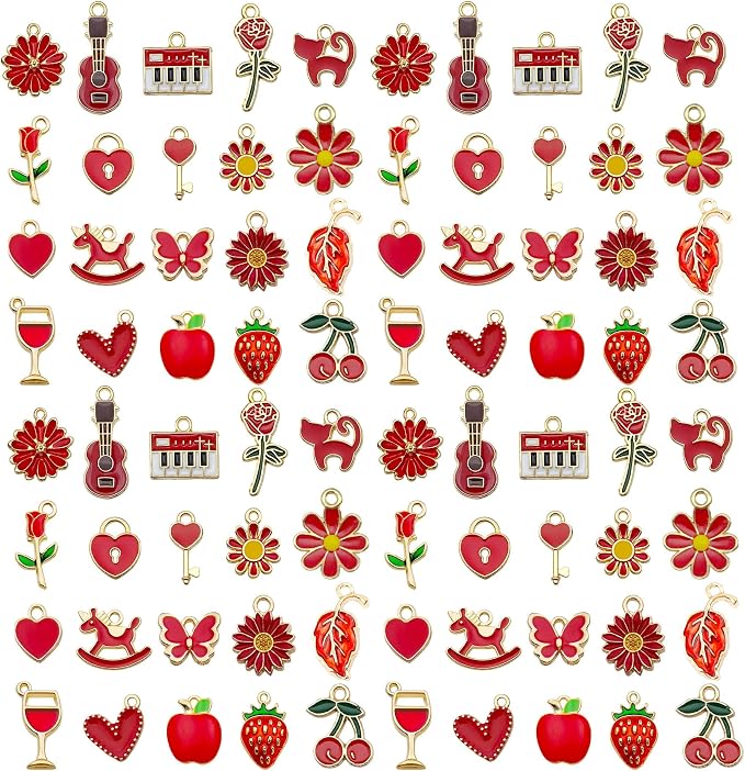 WOCRAFT 40pcs 20 pairs Assorted Enamel Bracelet Charms by WOCRAFT