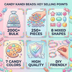 200g+ Candy Bulk Assorted Cute Kandi Beads - Image 2