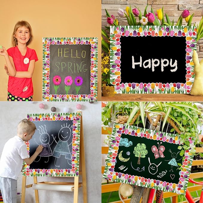68.9 Feet Floral Bulletin Borders Decorations, Tuilp Border Bulletin Board - Image 7