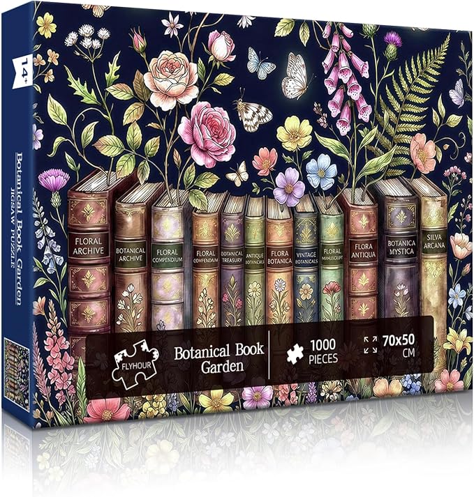 Botanical Book Garden Puzzles for Adults 1000 Pieces, Recycled Paper | - Image 3