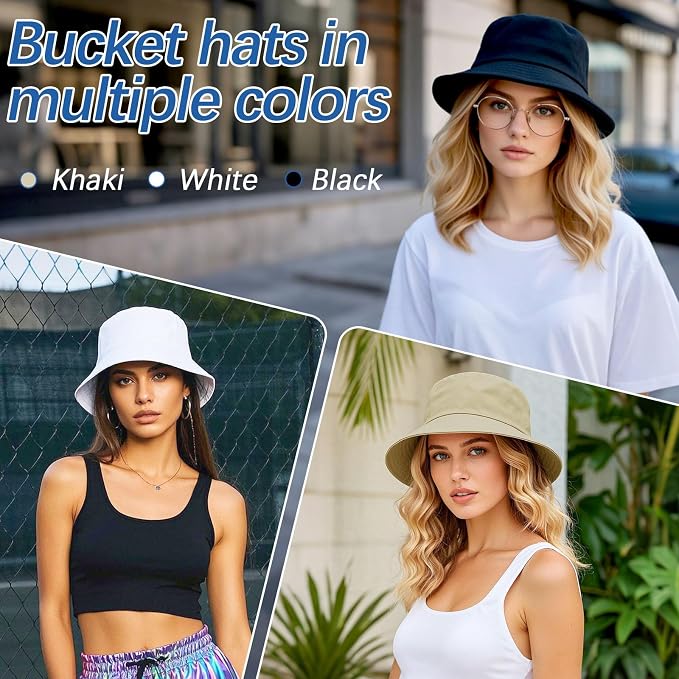 Bucket Hats Bulk Solid Color DIY Blank Hat Bucket Hats - Image 4