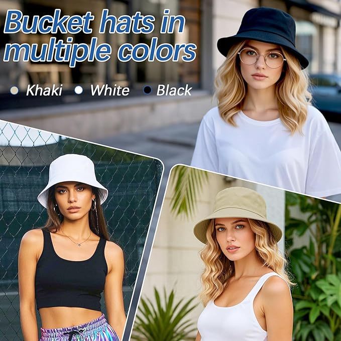 Bucket Hats Bulk Solid Color DIY Blank Hat Bucket Hats - Image 4