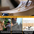 Schaaf Tools Hand-Sharpened Wood Carving Tools Set of 12 Chisels and Gouges - Image 6