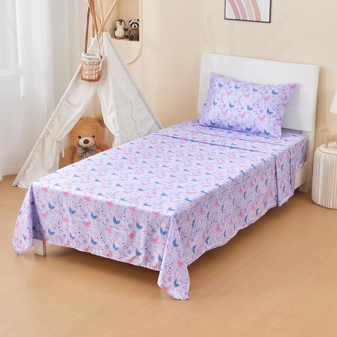 lasoftan Kids Sheet Set Twin Size 3 Pcs, Girls Sheet Set - Image 3