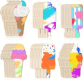 Chunful 30 Pieces Ice Cream Wood Cutouts Crafts Bulk Color Your Own Ice Cream by Chunful
