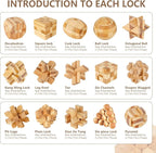 VolksRose 15pcs Wooden Brain Teaser Puzzles, IQ Challenge Puzzle Games - Image 2
