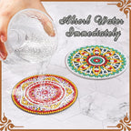 UPINS 8Pcs Mandala Diamond Art Painting Art Coasters Kits - Image 5