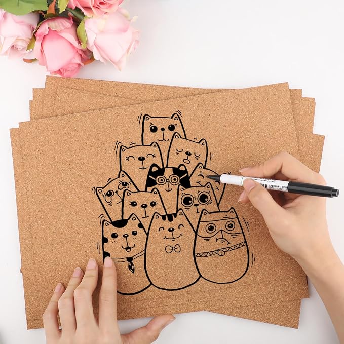 8 PCS Self Adhesive Cork Sheets, 11.8 x 8.3 Inch 1mm Thick Cork Backing Sheets - Image 5