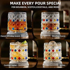 2PCS Spinning Whiskey Glass, 9.4oz | Hand-painted embossed, 360° rotating - Image 3