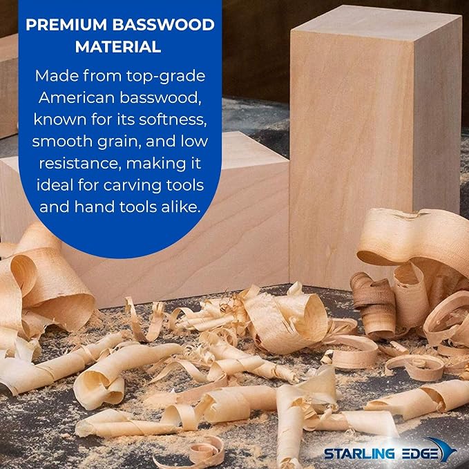 Basswood Carving Blocks 2 x 2 x 5 Inch, 4 Pack | Soft smooth paintable basswood - Image 4