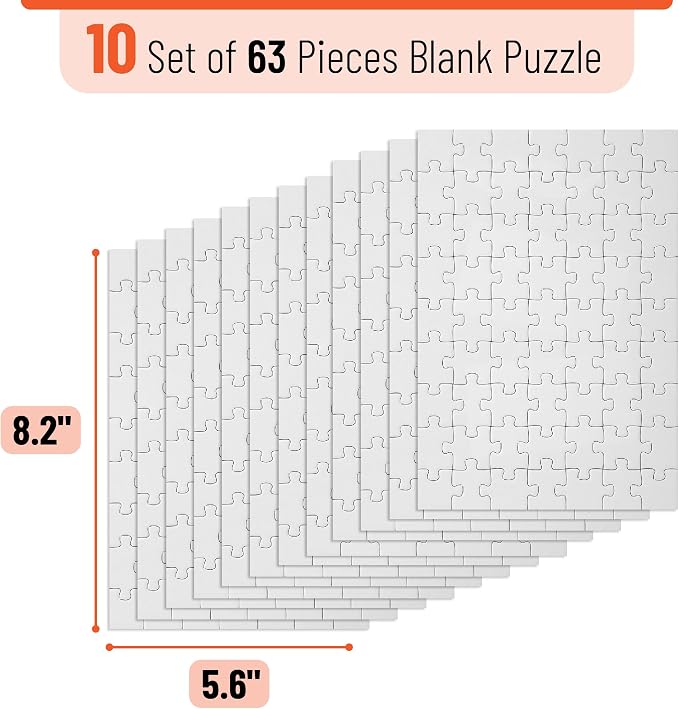 Mr. Pen- Blank Puzzle, 10 Pack, 63 Pieces/Pack, Arts & DIY Crafts - Image 2