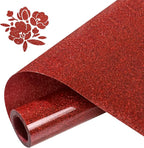 Glitter Heat Transfer Vinyl Rolls 12" x 5FT Red by Unknown