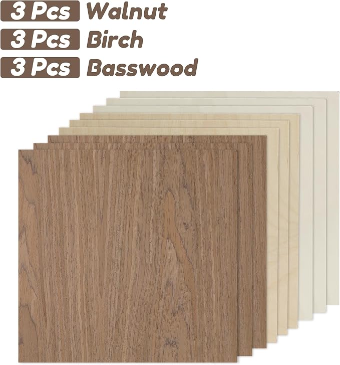 9 Pack Walnut Wood Plywood Sheets, Smooth Surface, Uniform Thickness, No Burrs - Image 2