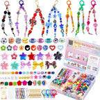 TOHONGADON 883 PCS Bead Keychain Making Kit, Colorful Bead Keychain Kits by TOHONGADON